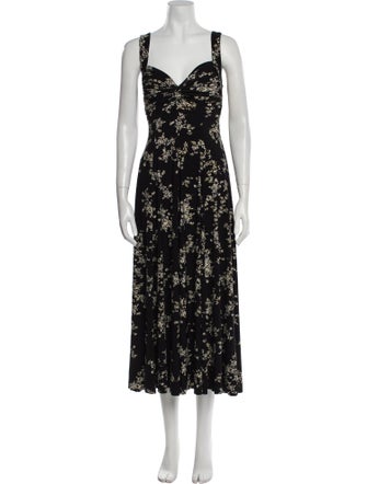 Norma Kamali Floral Print Midi Length Dress