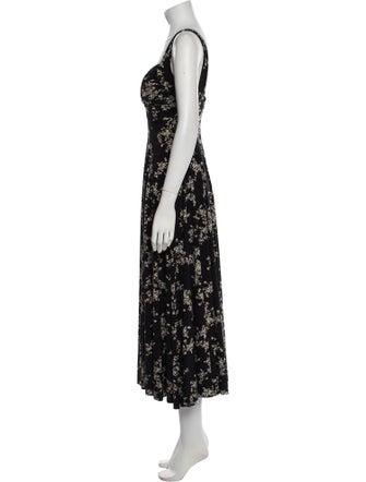 Norma Kamali Floral Print Midi Length Dress