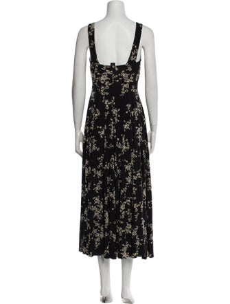 Norma Kamali Floral Print Midi Length Dress