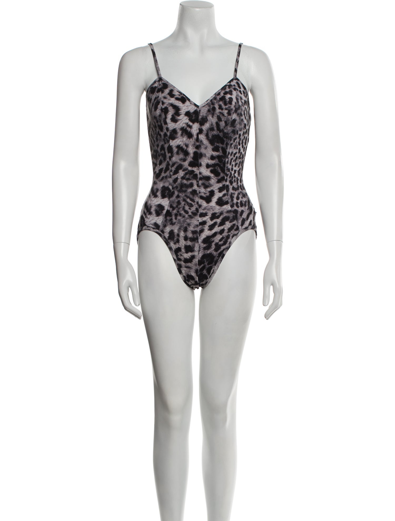 Norma Kamali Animal Print V-Neck Bodysuit w/ Tags