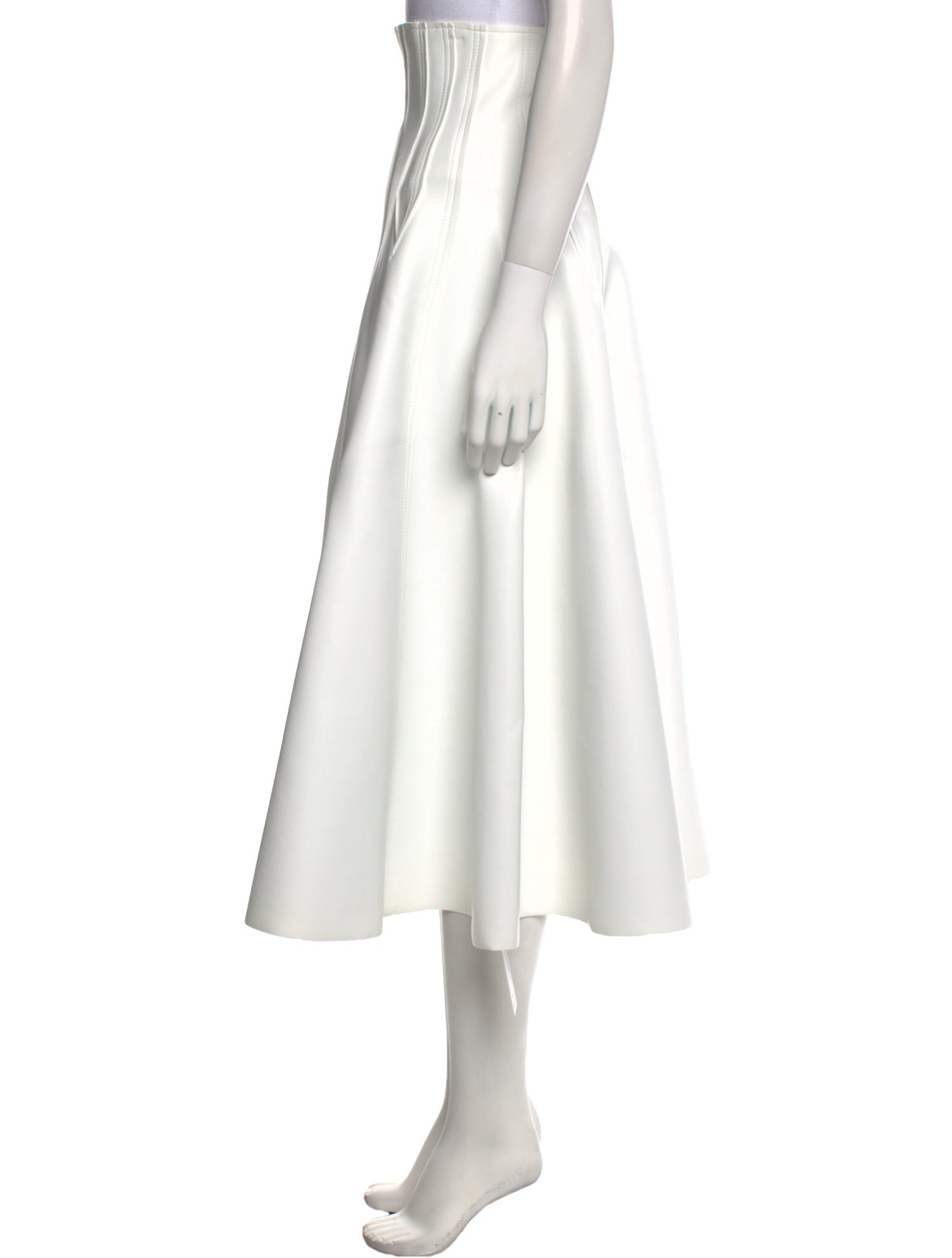 Norma Kamali Pleated Accents Midi Length Skirt