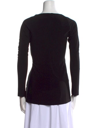 Norma Kamali V-Neck Long Sleeve Top