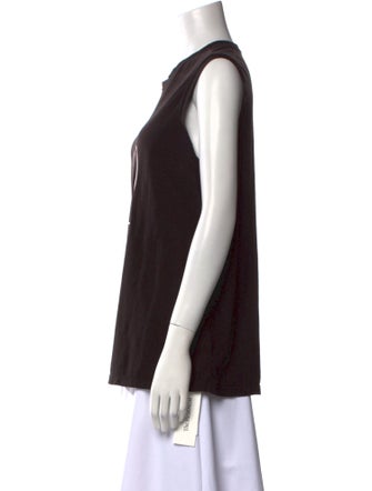 Norma Kamali Graphic Print Scoop Neck Top