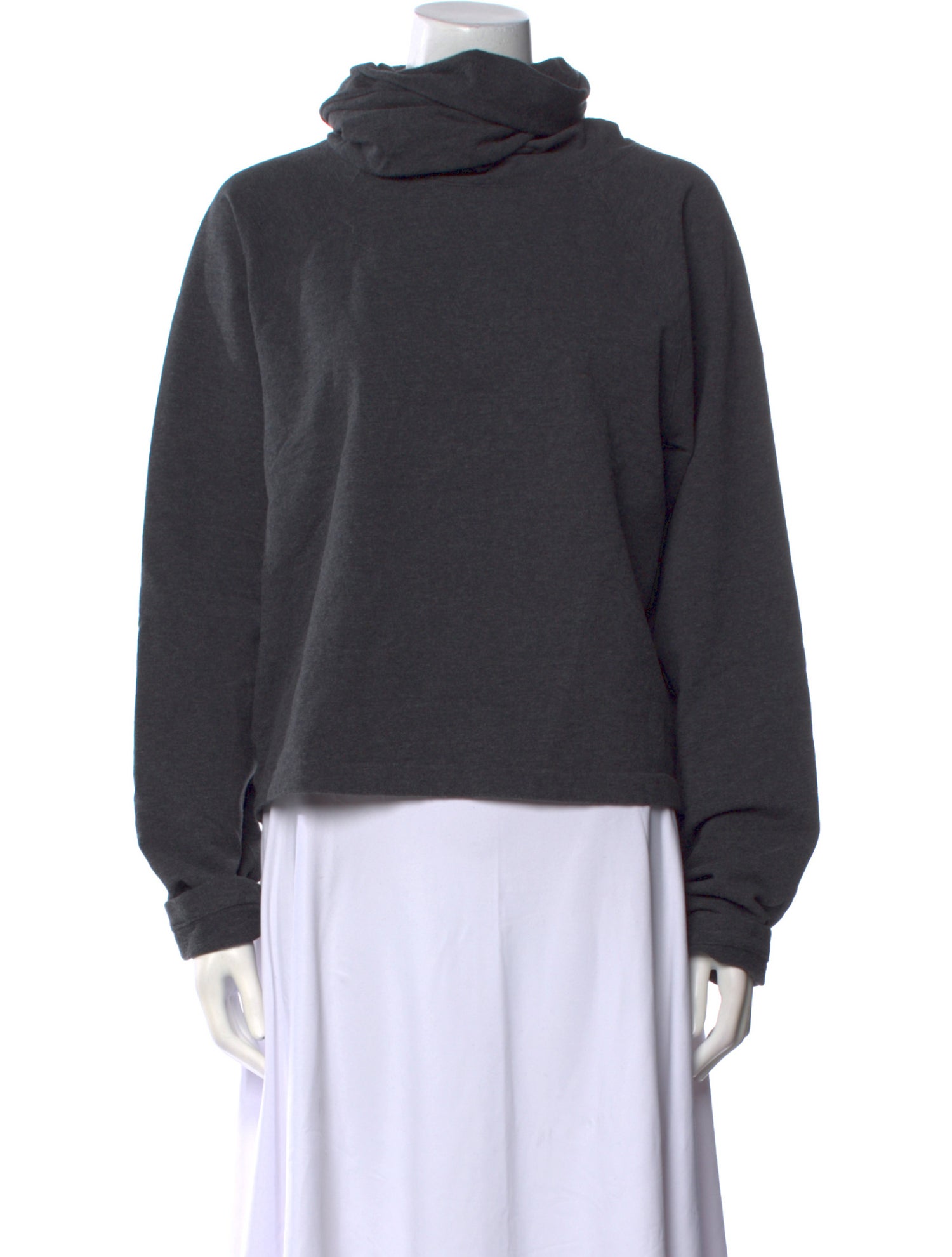 Norma Kamali Turtleneck Long Sleeve Sweatshirt