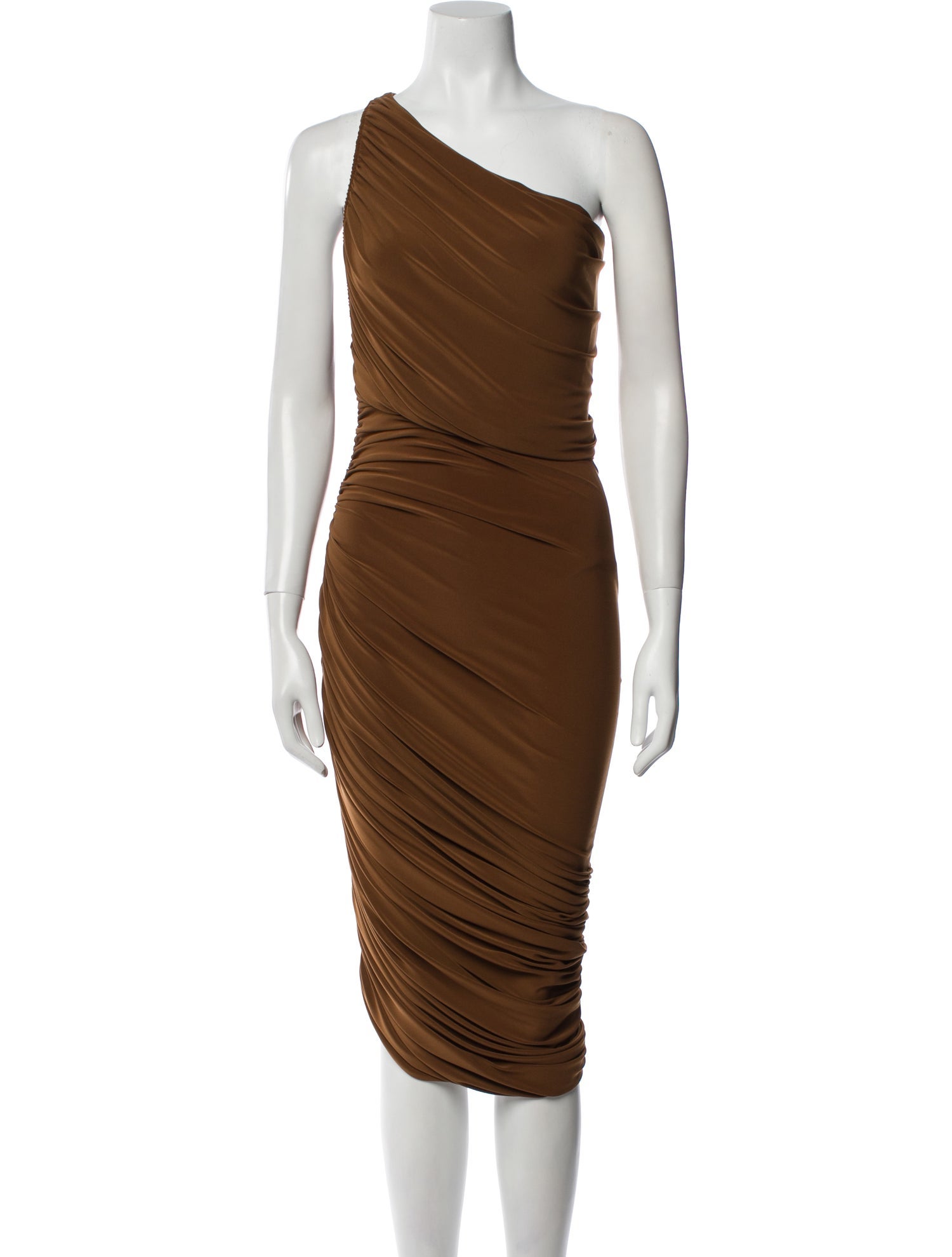 Norma Kamali One-Shoulder Knee-Length Dress