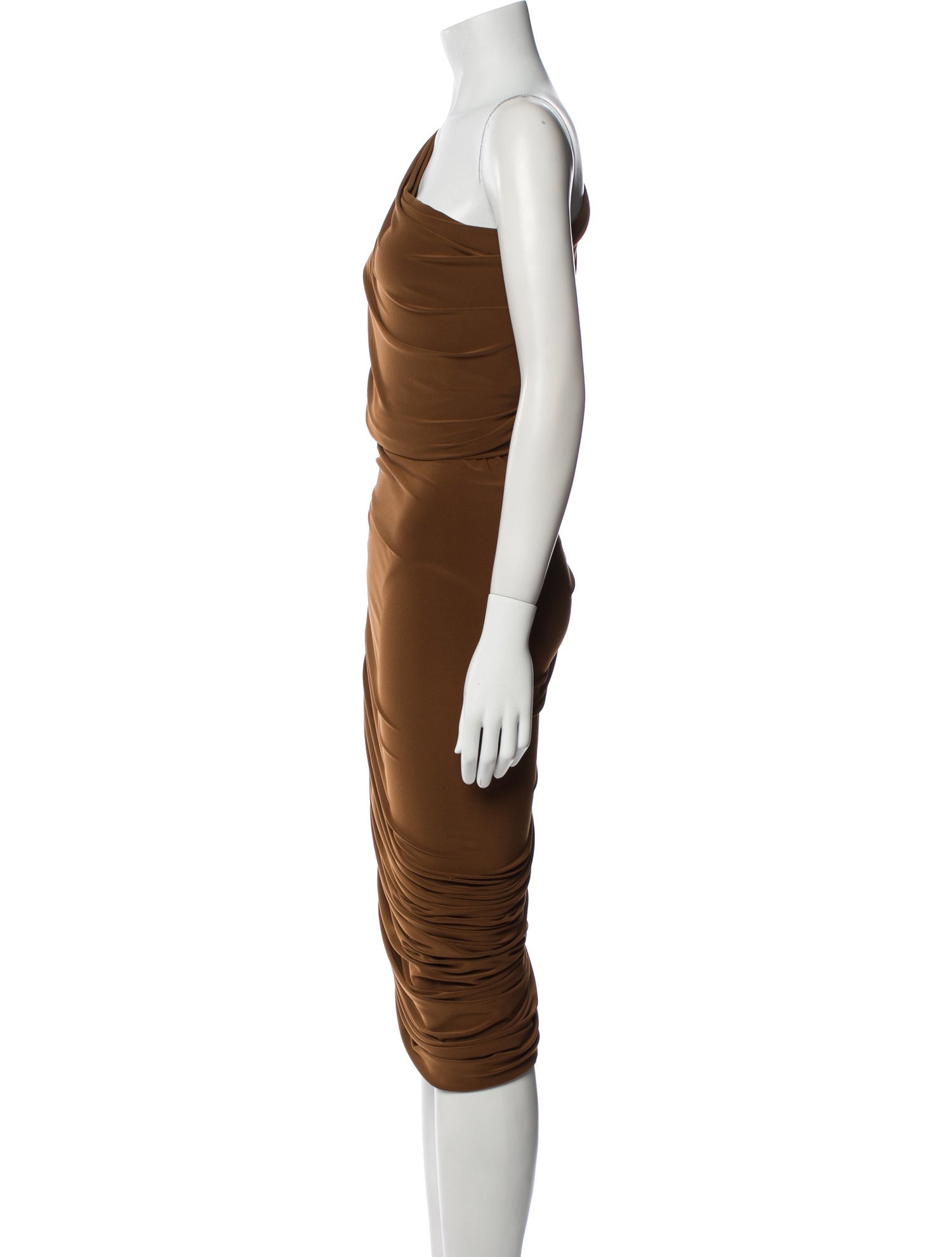 Norma Kamali One-Shoulder Knee-Length Dress