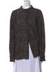 Norma Kamali Plaid Print Long Sleeve Button-Up Top