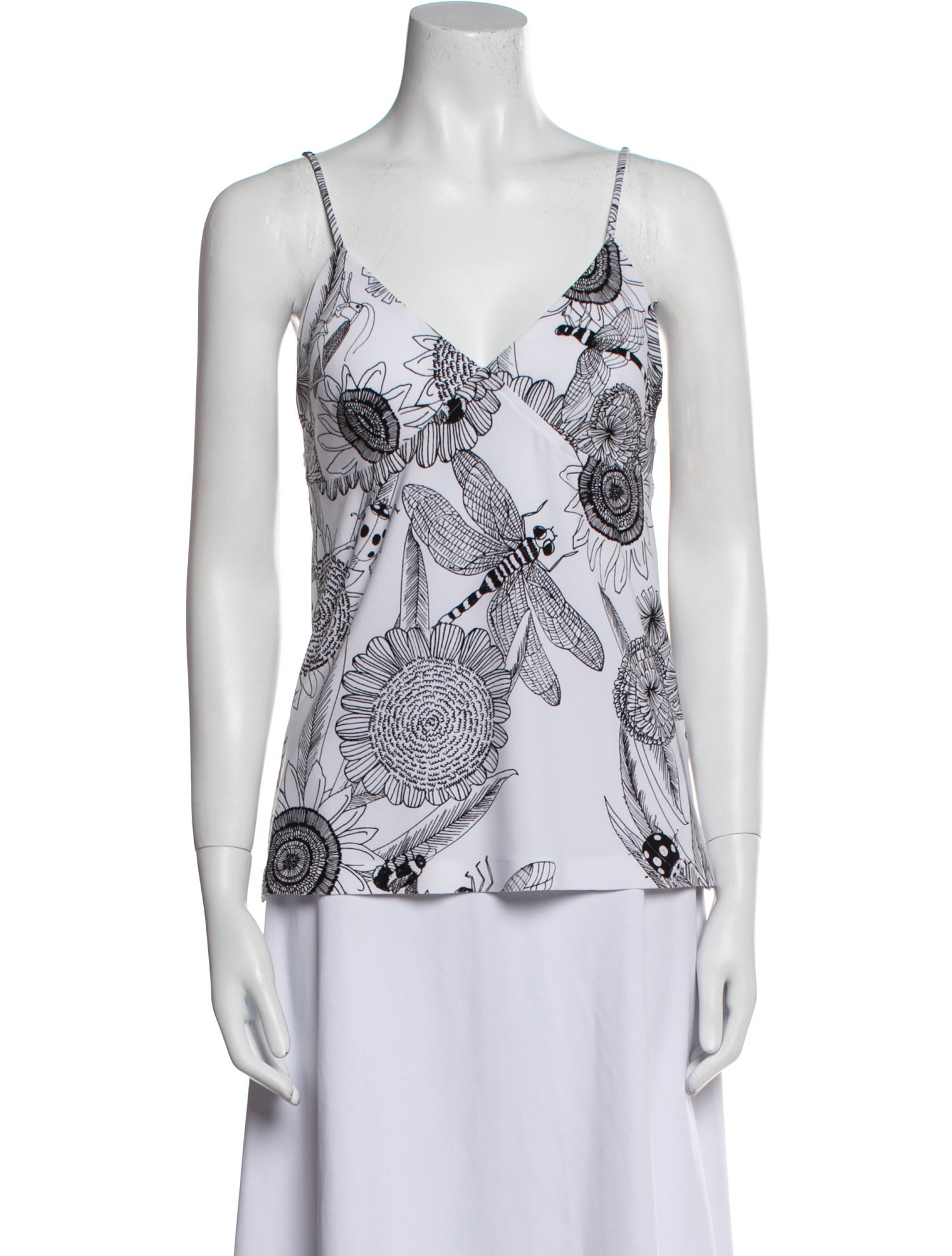 Norma Kamali Paisley Print V-Neck Top