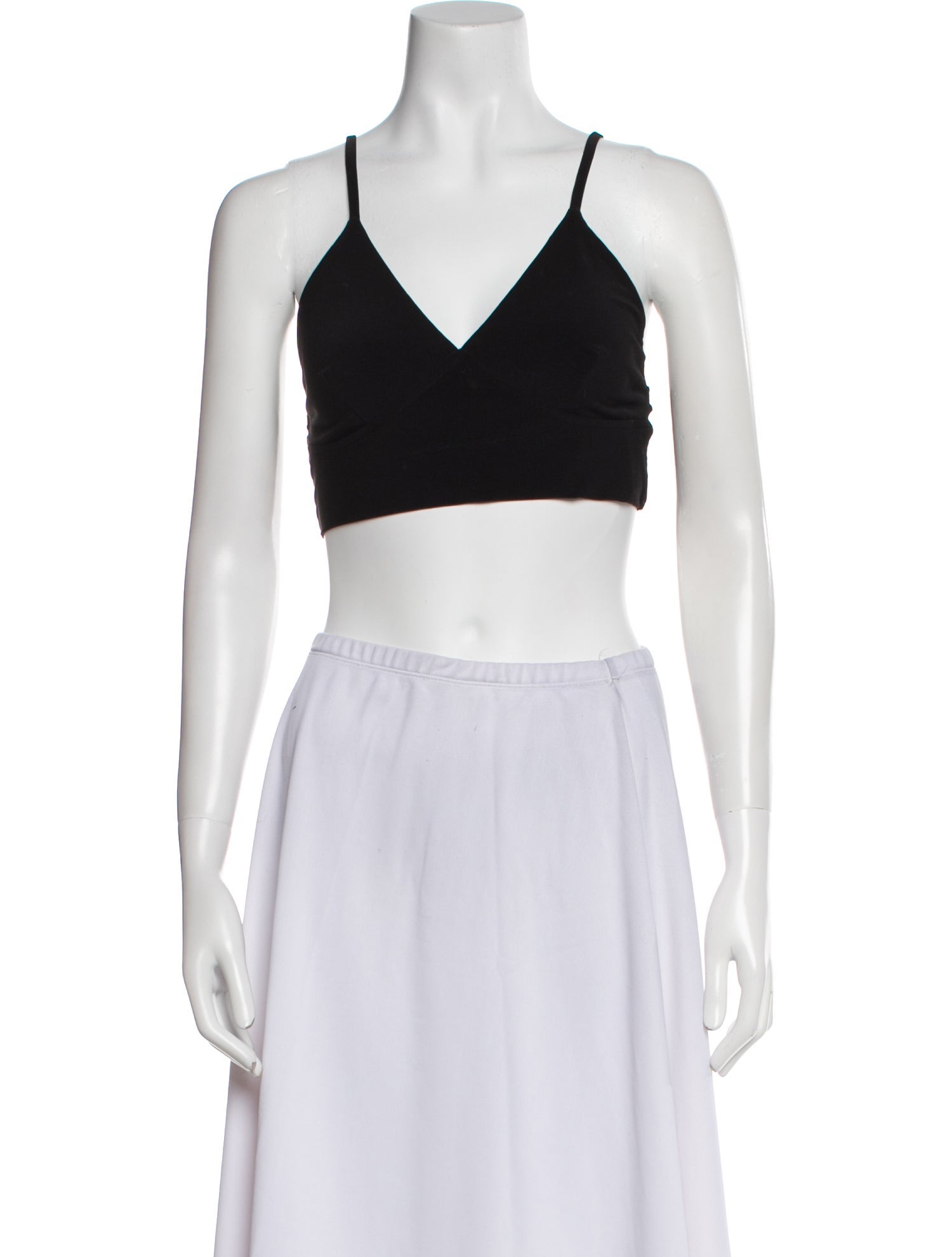 Norma Kamali V-Neck Sleeveless Crop Top