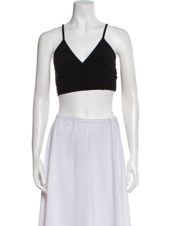 Norma Kamali V-Neck Sleeveless Crop Top