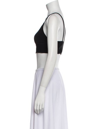 Norma Kamali V-Neck Sleeveless Crop Top
