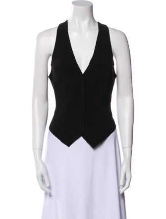 Norma Kamali V-Neck Sleeveless Crop Top