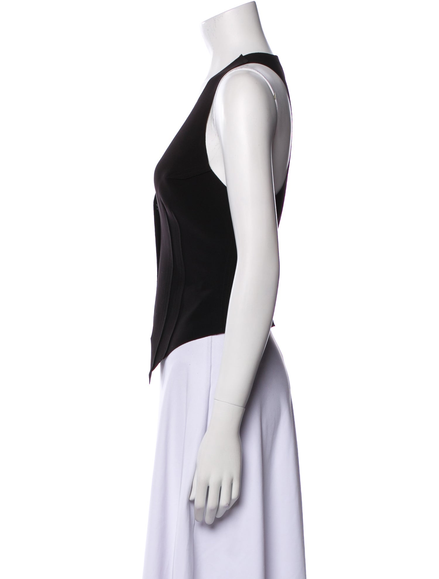Norma Kamali V-Neck Sleeveless Crop Top