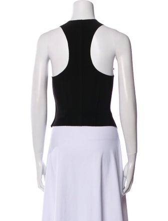 Norma Kamali V-Neck Sleeveless Crop Top