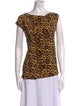 Norma Kamali Animal Print Scoop Neck Top