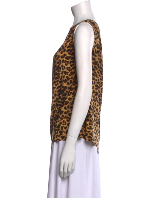Norma Kamali Animal Print Scoop Neck Top