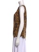 Norma Kamali Animal Print Scoop Neck Top