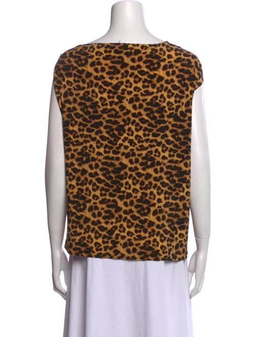 Norma Kamali Animal Print Scoop Neck Top