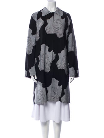 Norma Kamali Floral Print Trench Coat