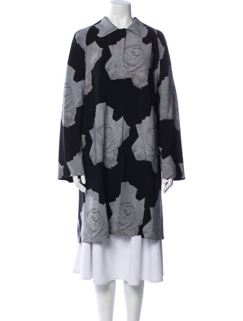 Norma Kamali Floral Print Trench Coat