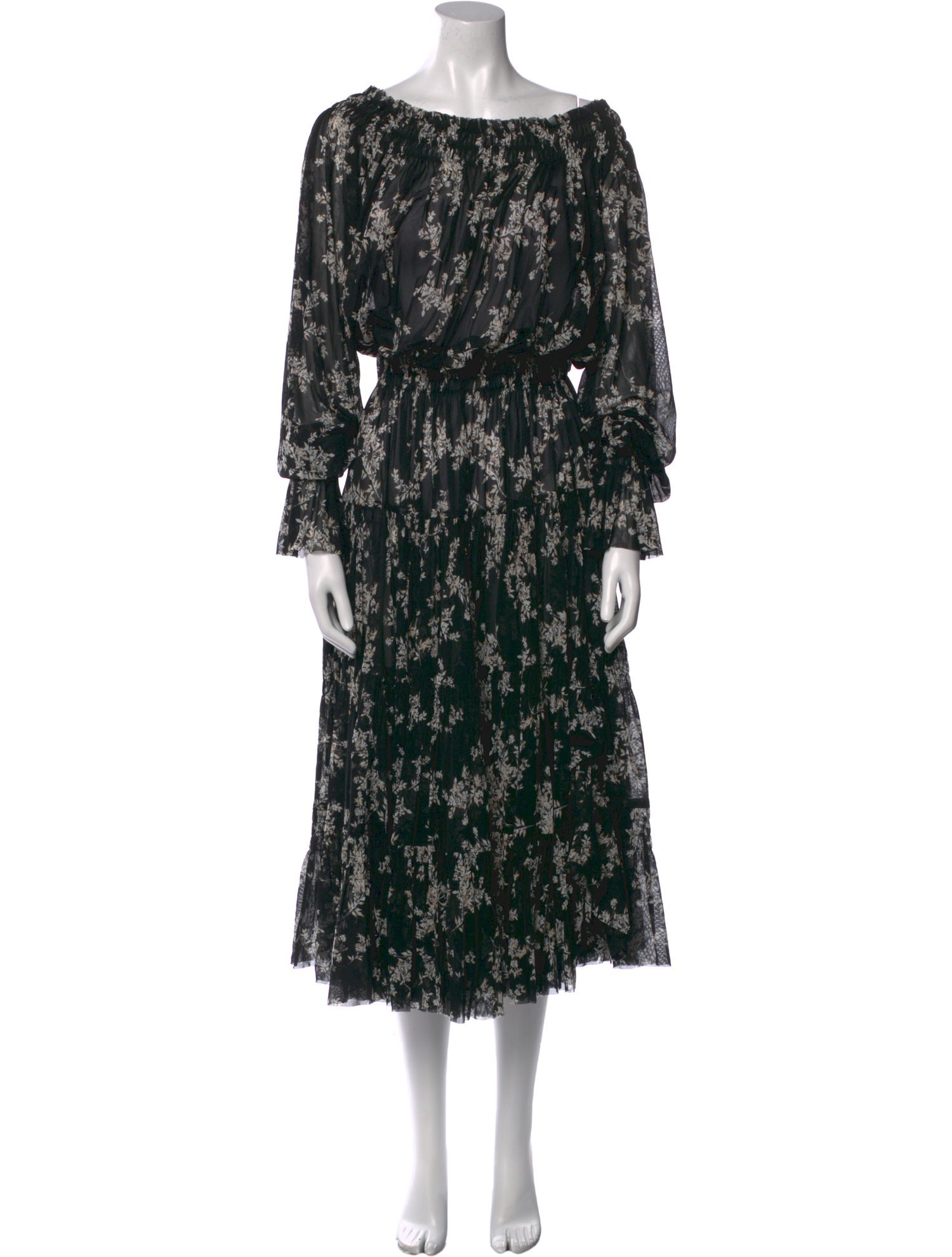 Norma Kamali Floral Print Midi Length Dress w/ Tags