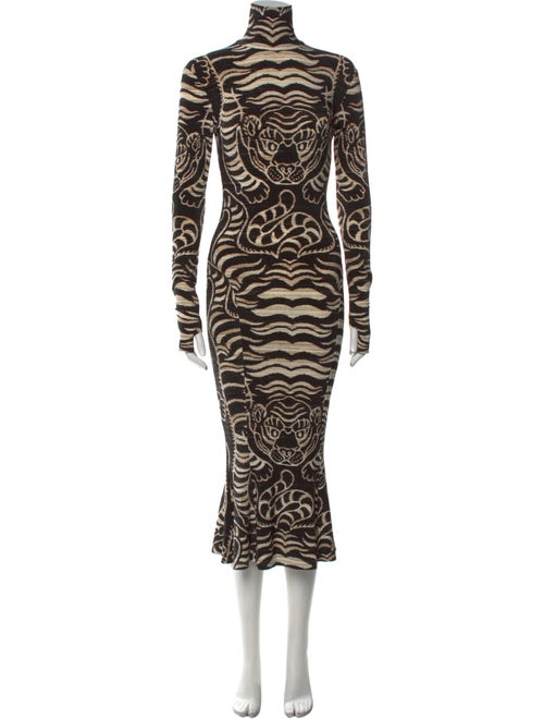 Norma Kamali Printed Midi Length Dress