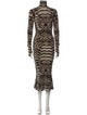 Norma Kamali Printed Midi Length Dress