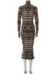 Norma Kamali Printed Midi Length Dress