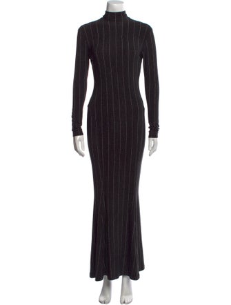 Norma Kamali Striped Long Dress