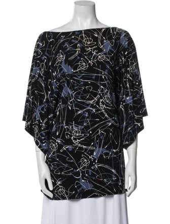 Norma Kamali Printed Bateau Neckline Tunic