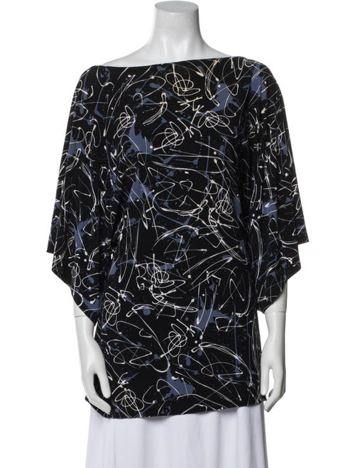 Norma Kamali Printed Bateau Neckline Tunic