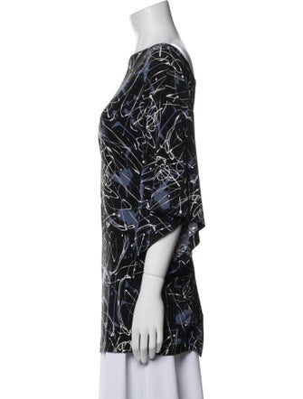 Norma Kamali Printed Bateau Neckline Tunic