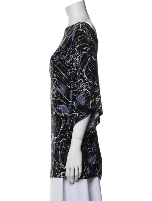Norma Kamali Printed Bateau Neckline Tunic