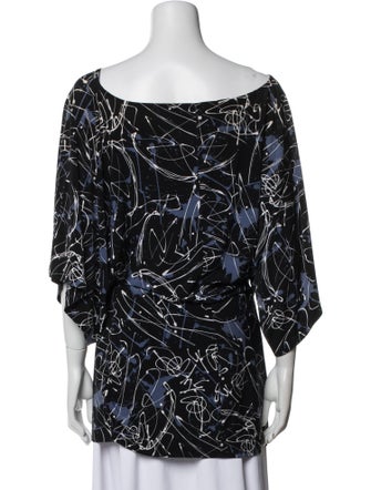 Norma Kamali Printed Bateau Neckline Tunic
