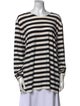 Norma Kamali Striped Scoop Neck Tunic