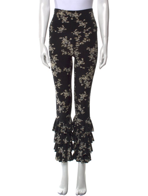 Norma Kamali Floral Print Straight Leg Pants