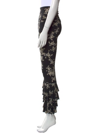 Norma Kamali Floral Print Straight Leg Pants