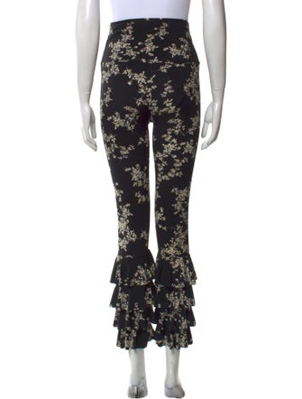 Norma Kamali Floral Print Straight Leg Pants