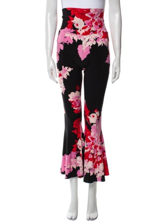 Norma Kamali Floral Print Wide Leg Pants