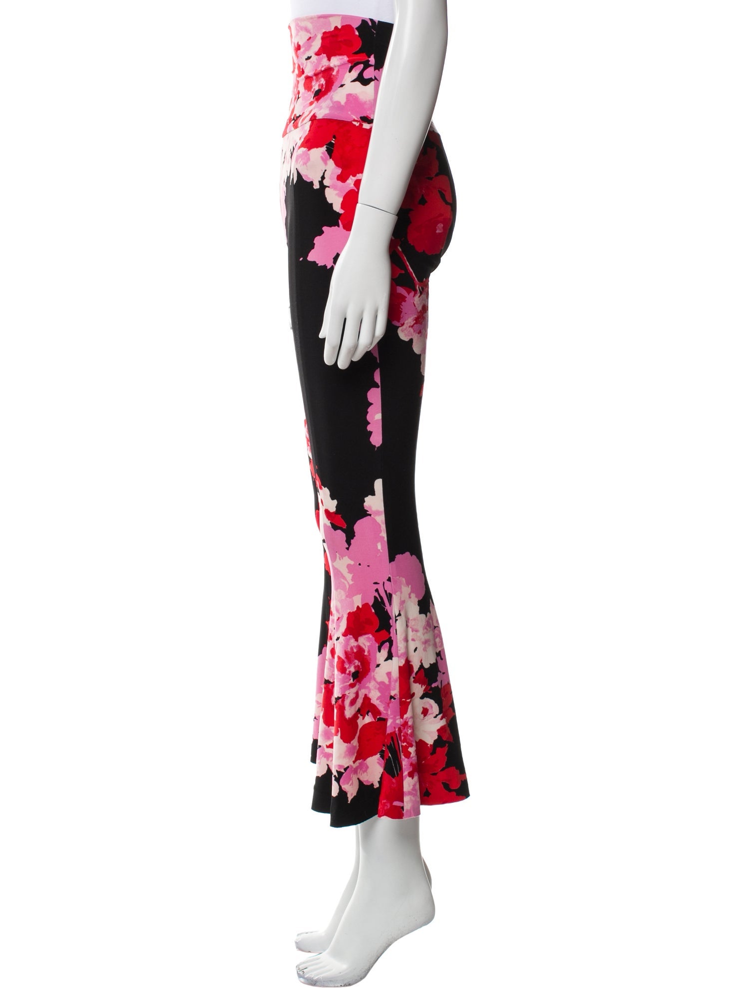 Norma Kamali Floral Print Wide Leg Pants