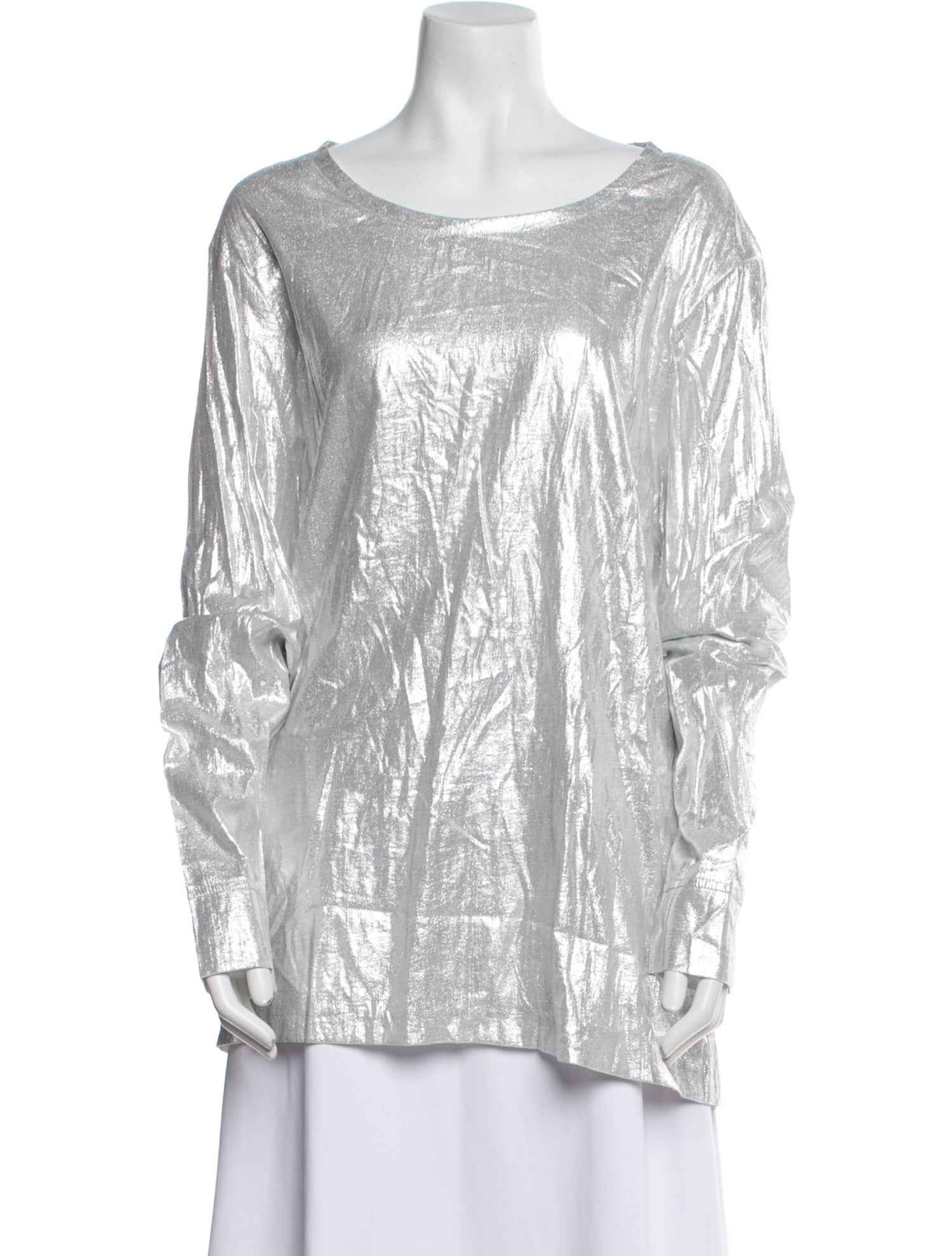 Norma Kamali Scoop Neck Long Sleeve Tunic