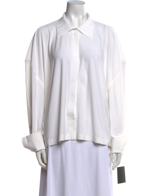 Norma Kamali Long Sleeve Button-Up Top