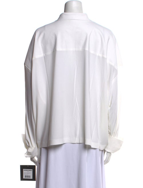 Norma Kamali Long Sleeve Button-Up Top