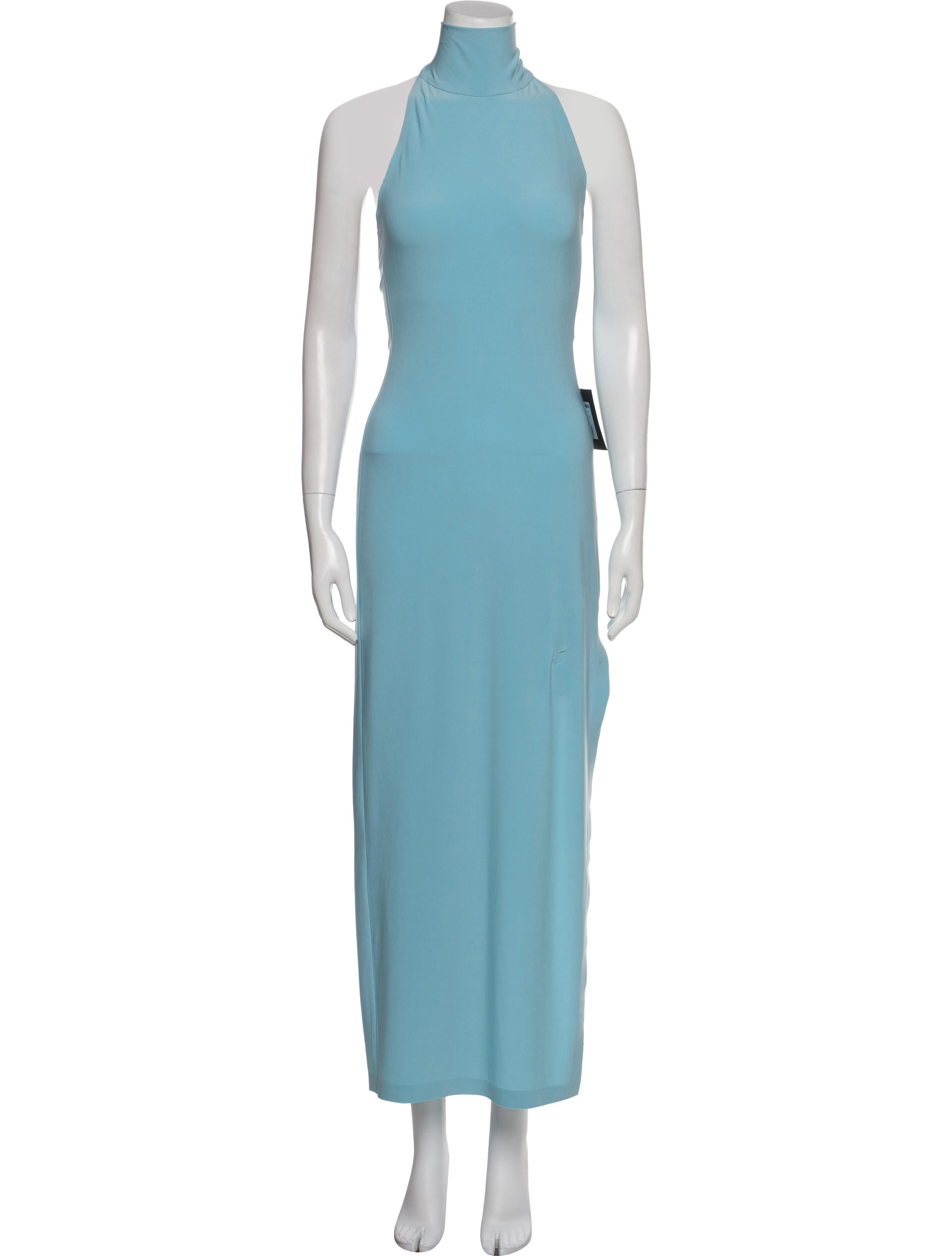 Norma Kamali Mock Neck Midi Length Dress