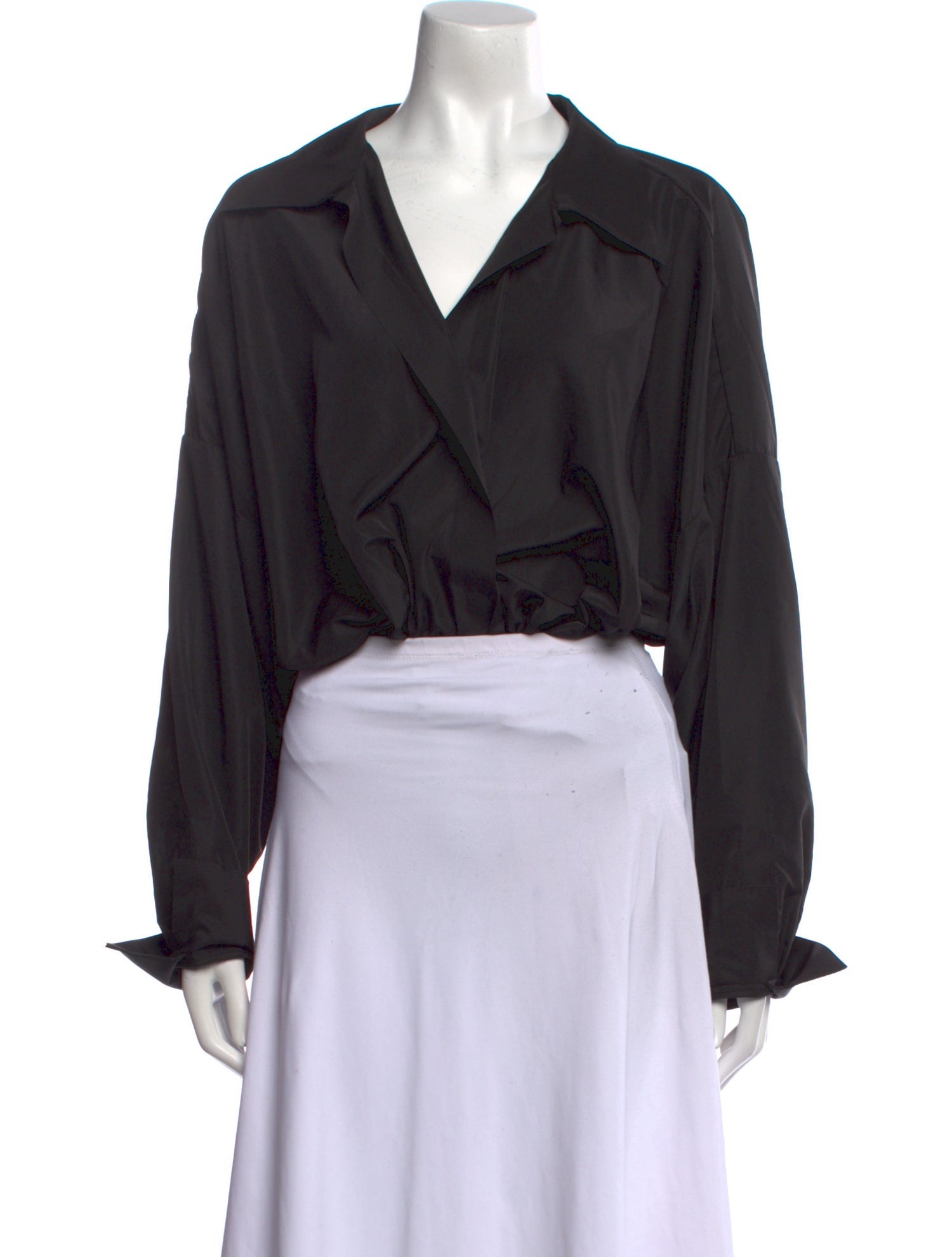 Norma Kamali Crew Neck Long Sleeve Blouse