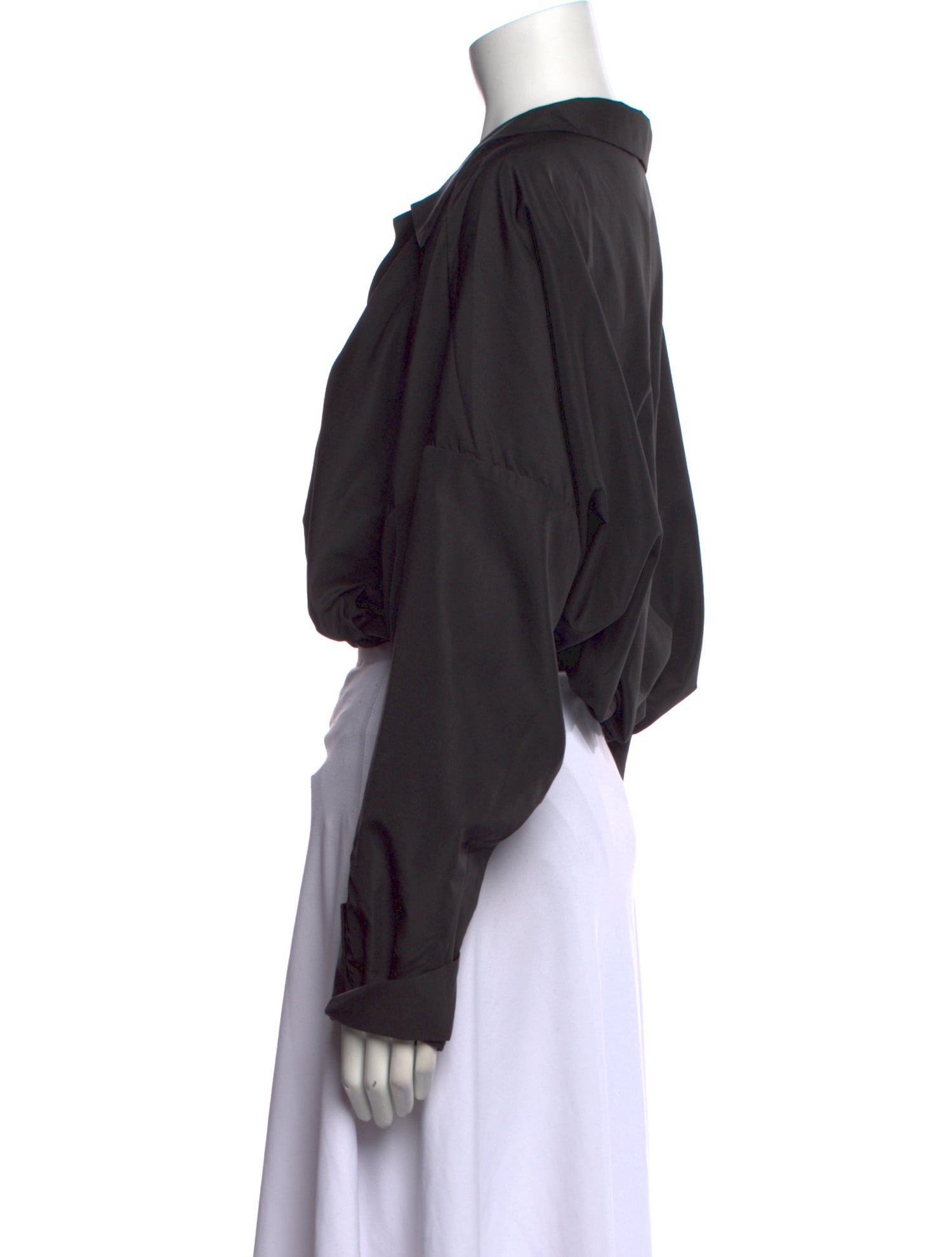 Norma Kamali Crew Neck Long Sleeve Blouse