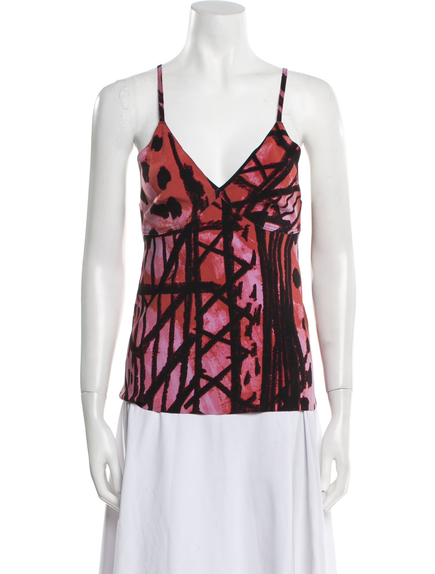 Norma Kamali Printed V-Neck Top