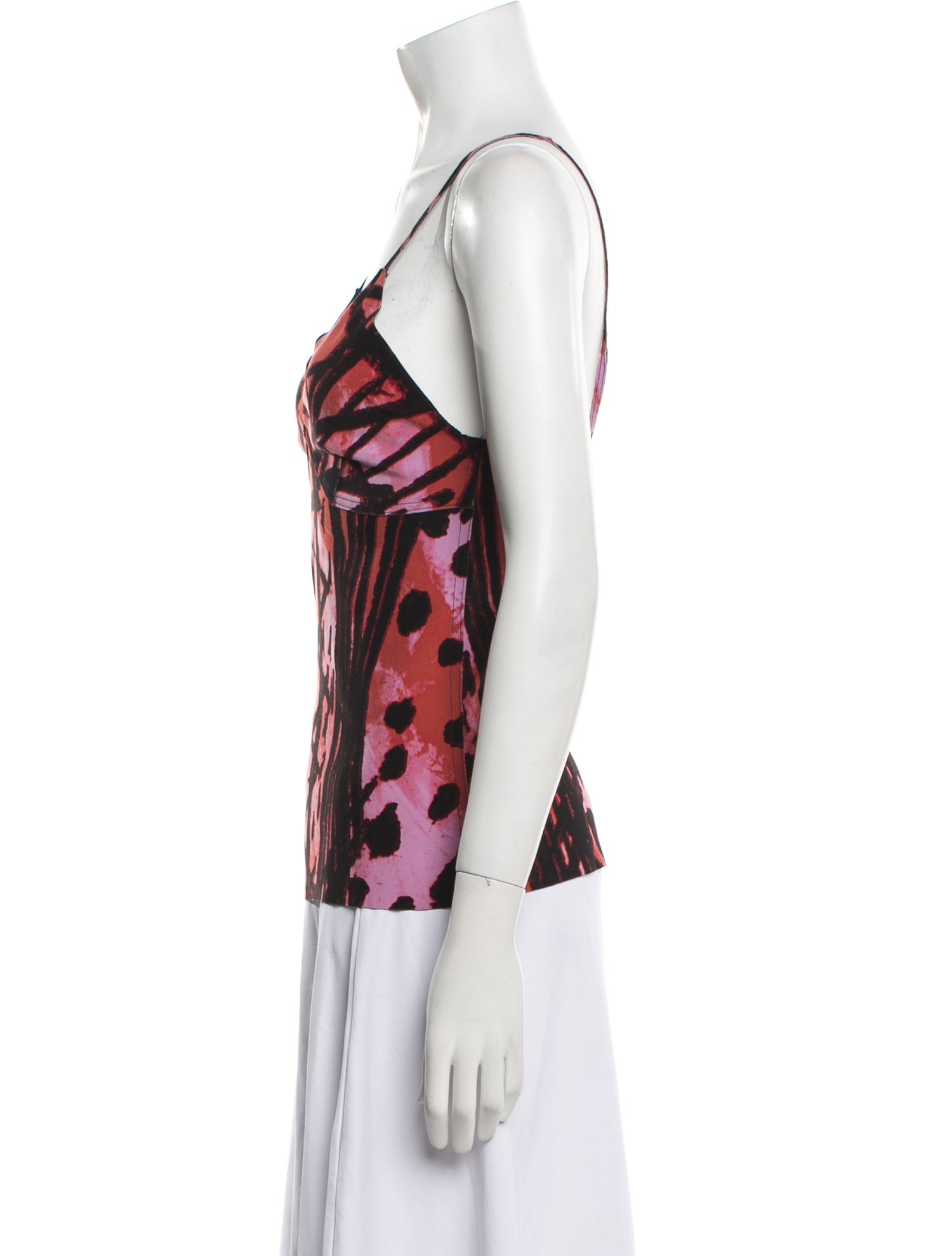 Norma Kamali Printed V-Neck Top