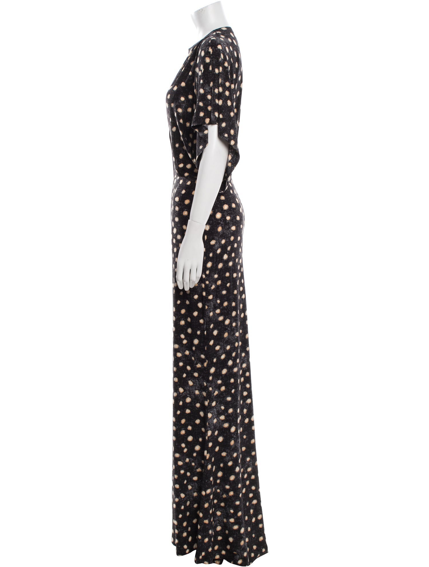 Norma Kamali Polka Dot Print Long Dress