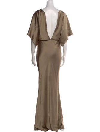 Norma Kamali Bateau Neckline Long Dress